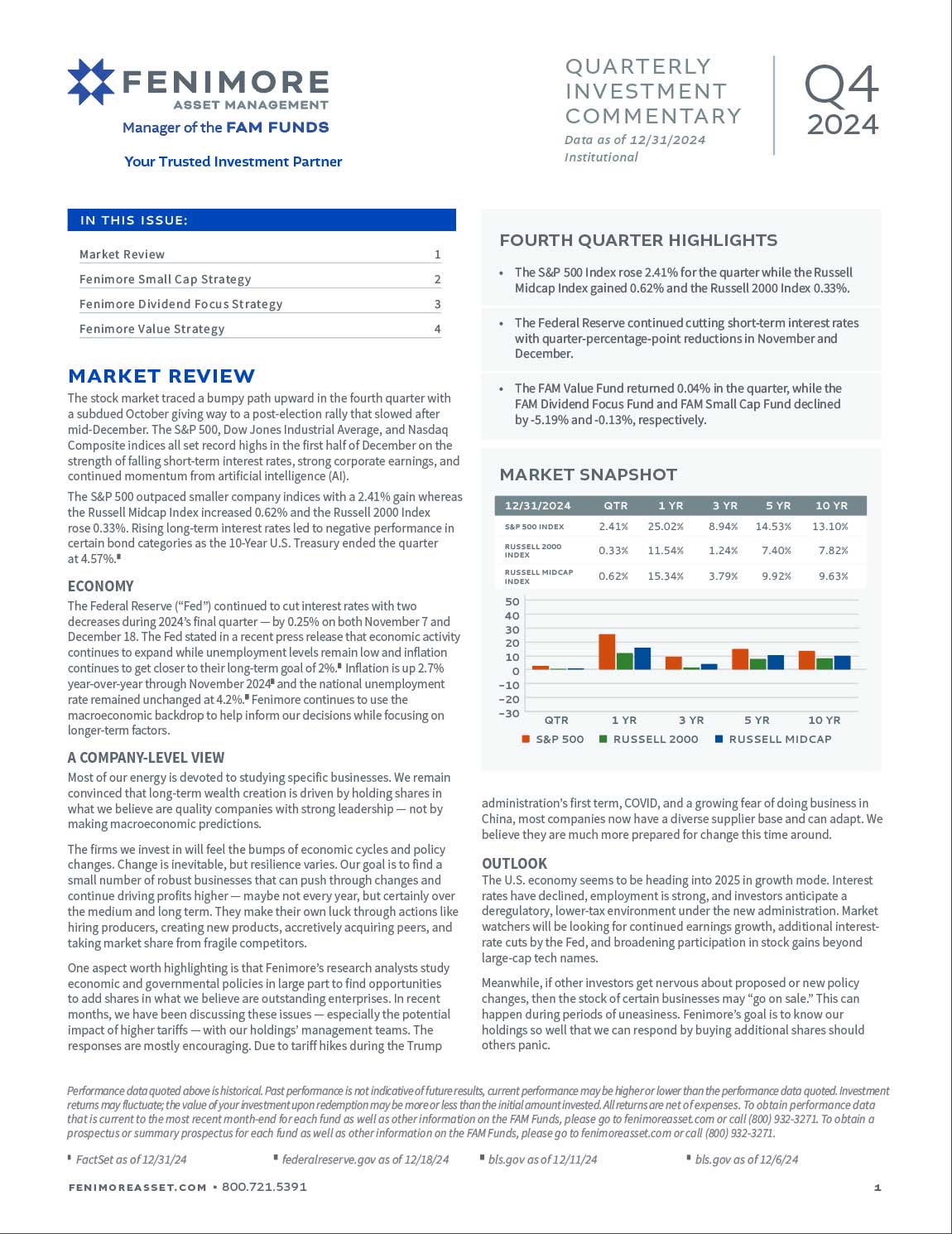 Fenimore Quarterly Investment Commentary Q4 2024