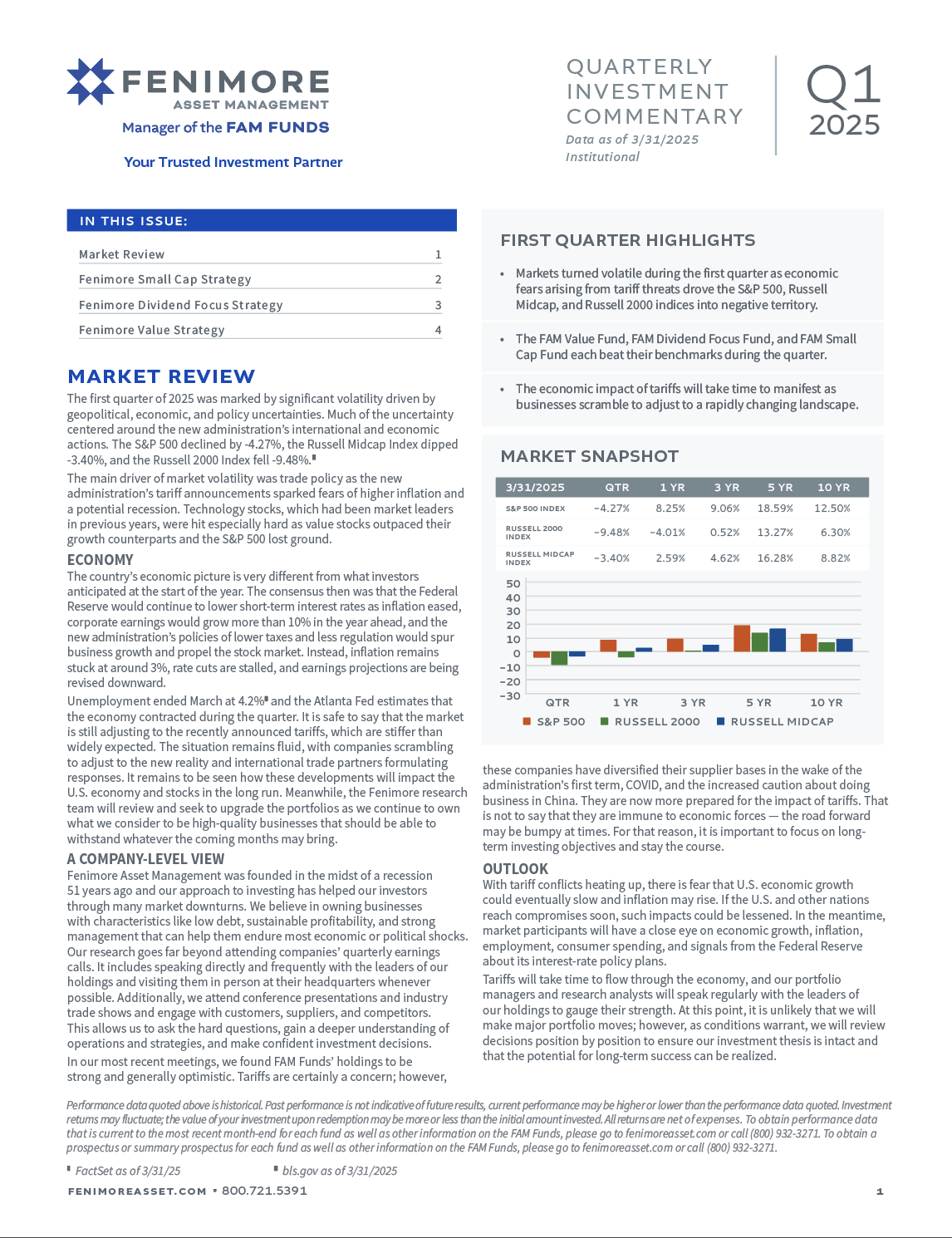 Fenimore Quarterly Investment Commentary Q1 2025